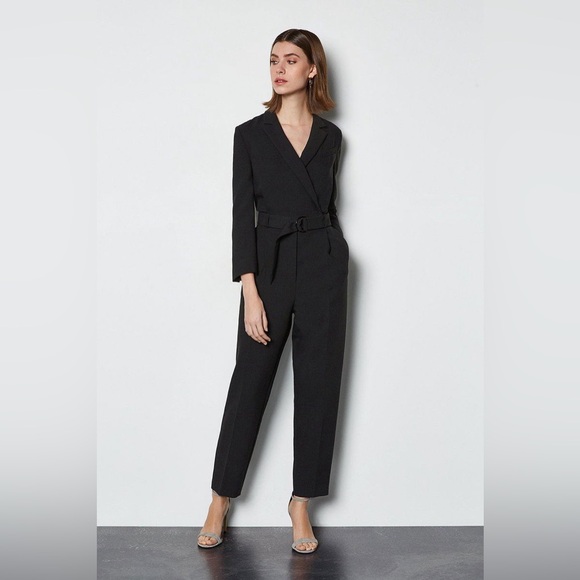 Karen Millen Pants - Karen Millen Tailored Black Belted Jumpsuit | Blazer Style | Elegant Workwear